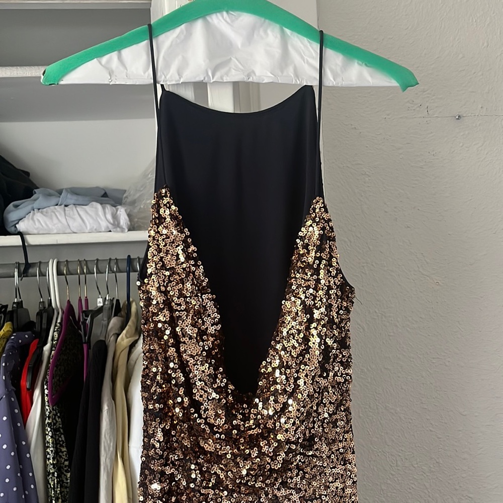 Badgley Mischka golden gown